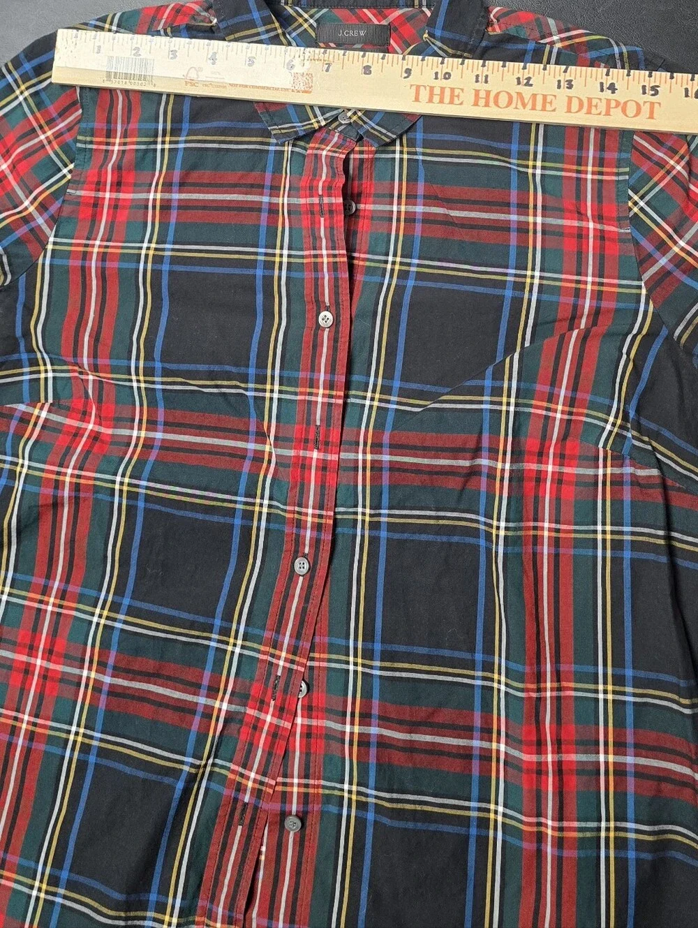 J. Crew Perfect Shirt Stewart Tartan Plaid Red Green Button Down 12 Preppy
